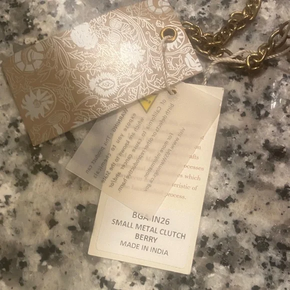 NWT Antik Kraft BGA-IN26 small metal clutch with bronze chain strap - Picture 8 of 15